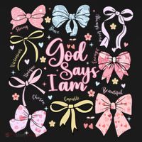Coquette Bow God Says I Am Valentine Christian Grunge Cool Gift Women's Hoodie thumb 2