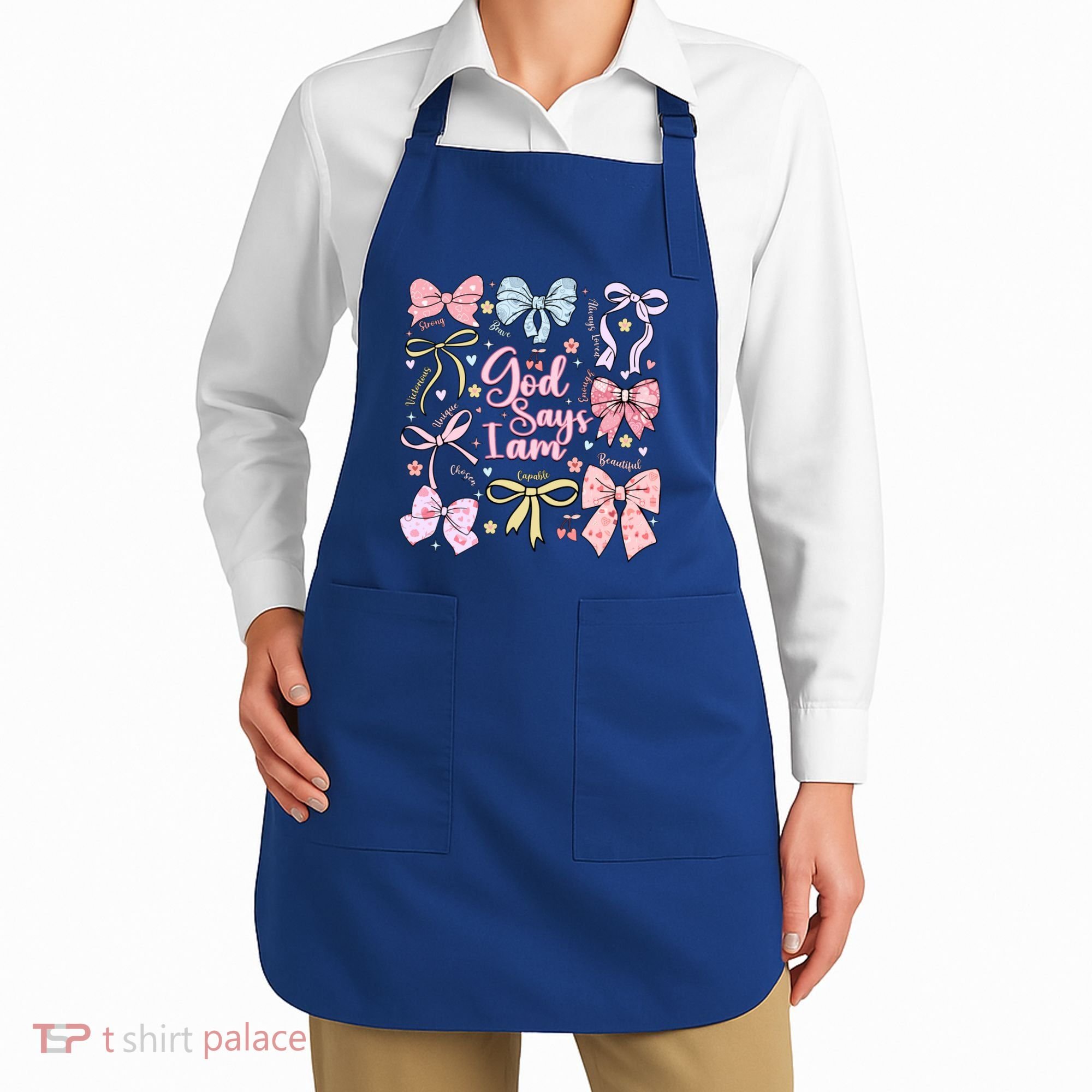 Coquette Bow God Says I Am Valentine Christian Grunge Cool Gift Apron