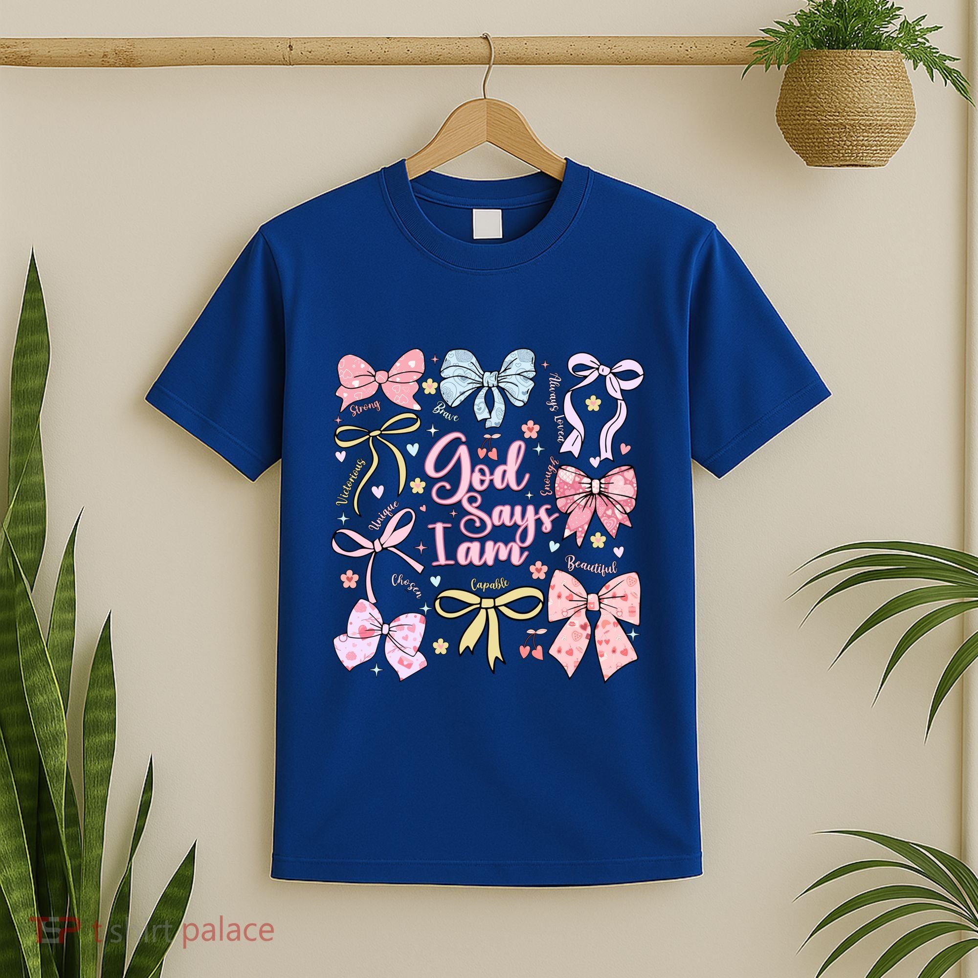 Coquette Bow God Says I Am Valentine Christian Grunge Cool Gift T-Shirt