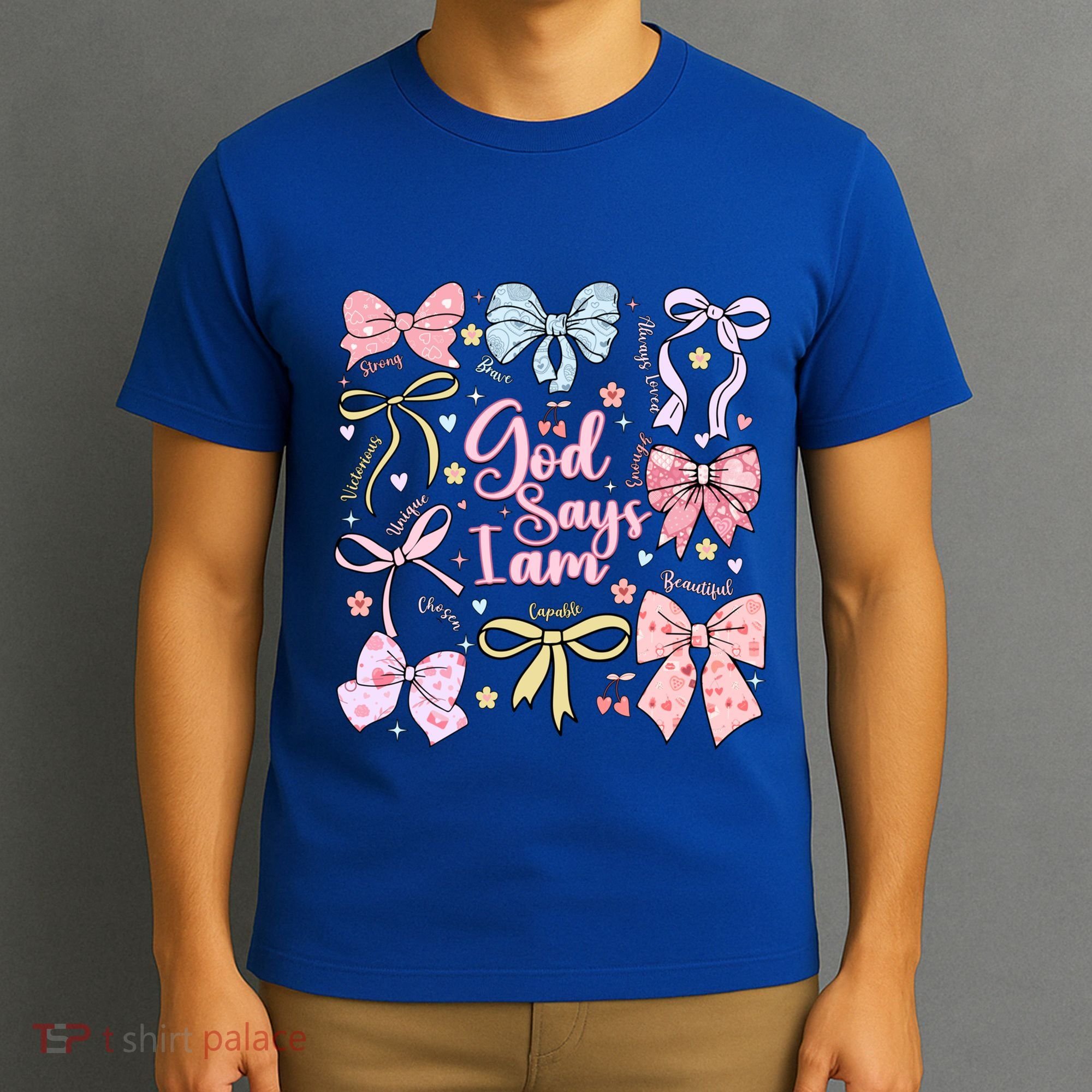 Coquette Bow God Says I Am Valentine Christian Grunge Cool Gift T-Shirt