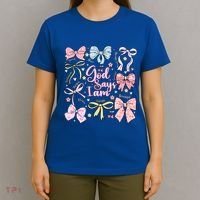 Coquette Bow God Says I Am Valentine Christian Grunge Cool Gift T-Shirt thumb 4