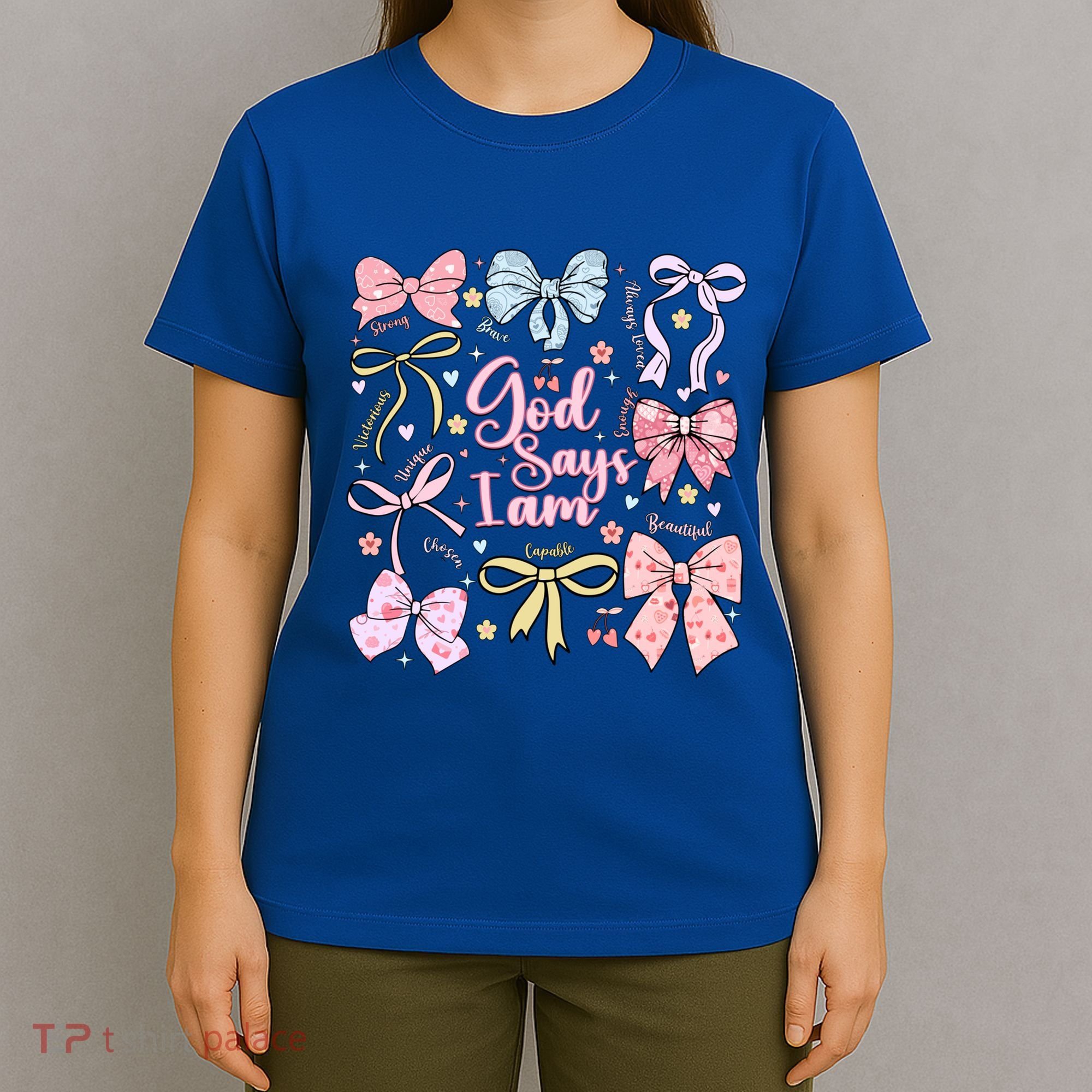 Coquette Bow God Says I Am Valentine Christian Grunge Cool Gift T-Shirt
