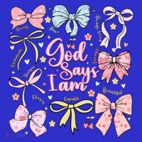 Coquette Bow God Says I Am Valentine Christian Grunge Cool Gift T-Shirt thumb 7