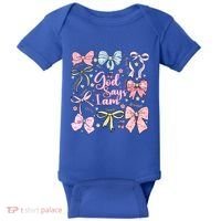 Coquette Bow God Says I Am Valentine Christian Grunge Cool Gift Baby Bodysuit thumb 0