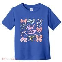 Coquette Bow God Says I Am Valentine Christian Grunge Cool Gift Toddler T-Shirt thumb 0