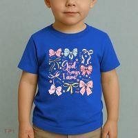 Coquette Bow God Says I Am Valentine Christian Grunge Cool Gift Toddler T-Shirt thumb 2