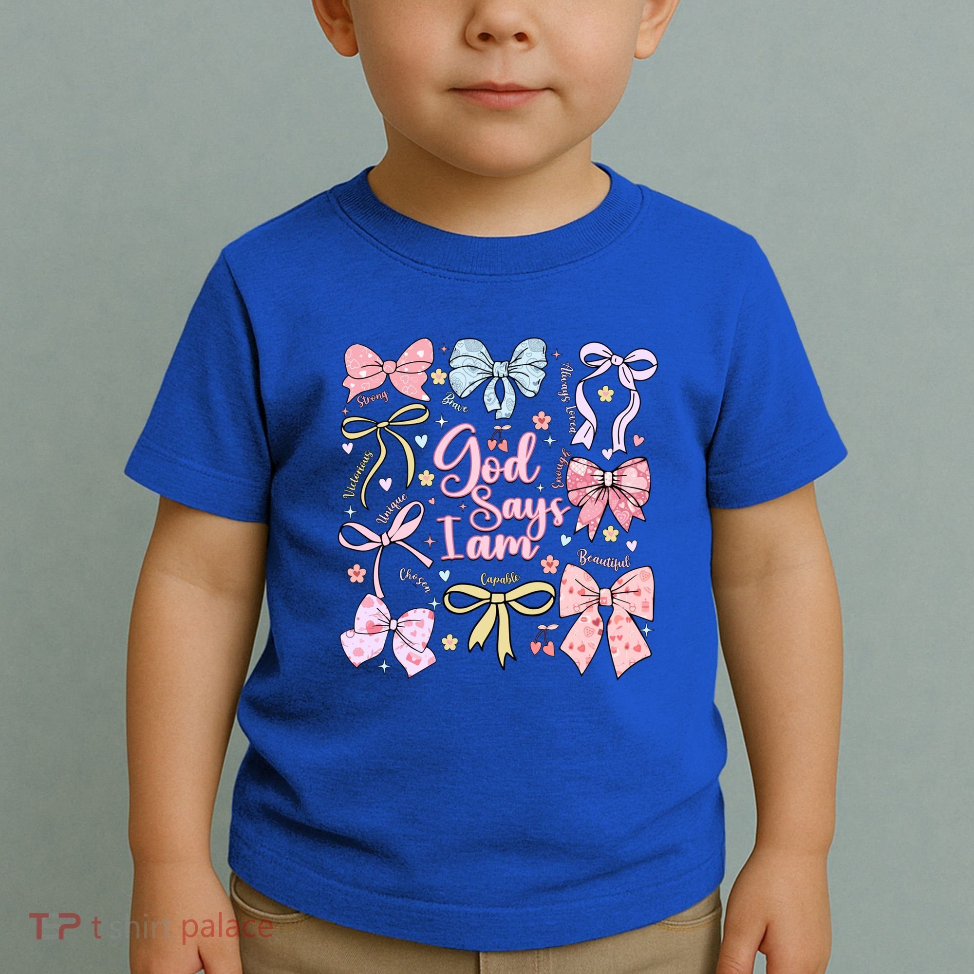 Coquette Bow God Says I Am Valentine Christian Grunge Cool Gift Toddler T-Shirt
