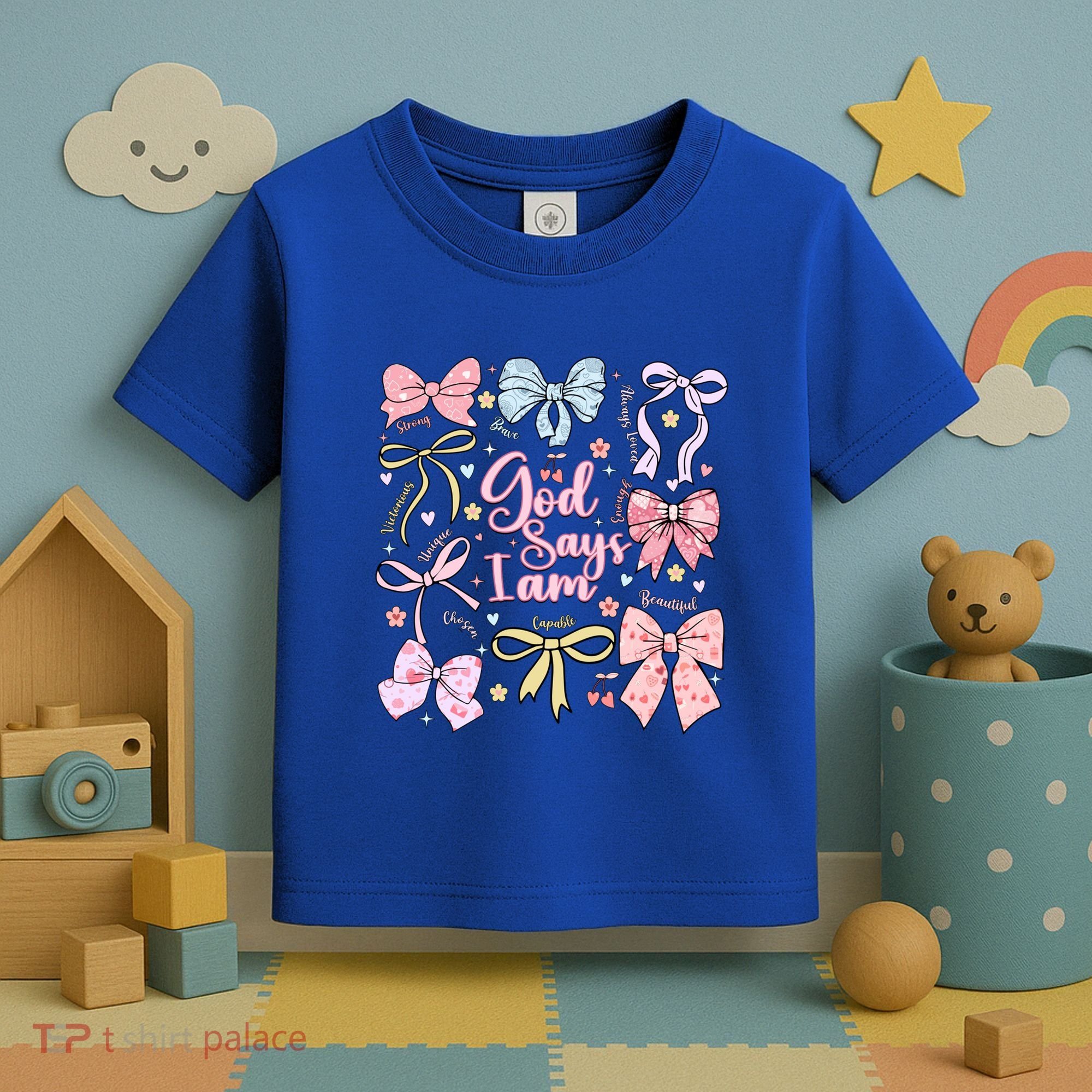 Coquette Bow God Says I Am Valentine Christian Grunge Cool Gift Toddler T-Shirt