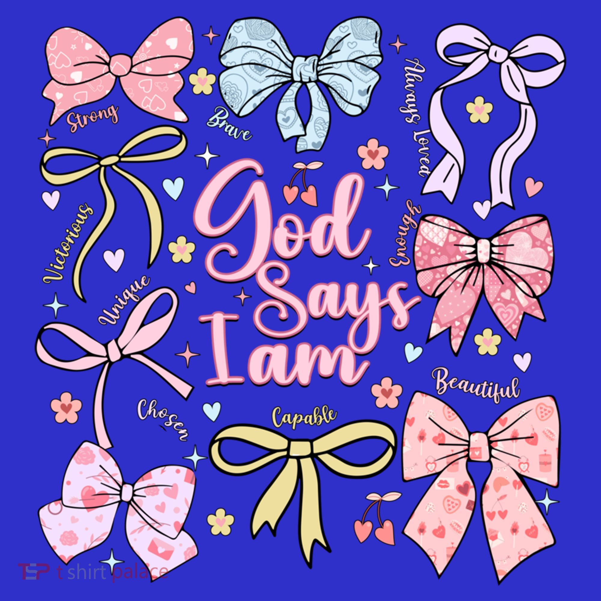 Coquette Bow God Says I Am Valentine Christian Grunge Cool Gift Visor