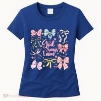 Coquette Bow God Says I Am Valentine Christian Grunge Cool Gift Women's T-Shirt thumb 0
