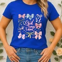 Coquette Bow God Says I Am Valentine Christian Grunge Cool Gift Women's T-Shirt thumb 2