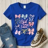 Coquette Bow God Says I Am Valentine Christian Grunge Cool Gift Women's T-Shirt thumb 3