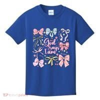 Coquette Bow God Says I Am Valentine Christian Grunge Cool Gift Kids T-Shirt thumb 0