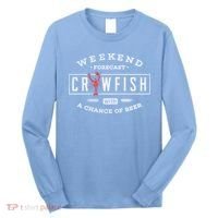 Crawfish Boil Gift Weekend Forecast Cajun And Beer Party Meaningful Gift Long Sleeve Shirt thumb 0