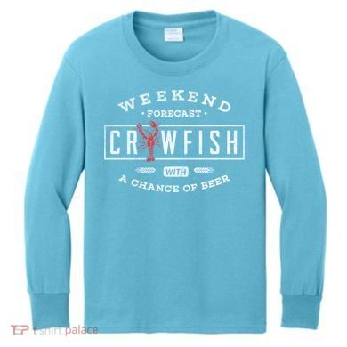 Crawfish Boil Gift Weekend Forecast Cajun And Beer Party Meaningful Gift Kids Long Sleeve Shirt