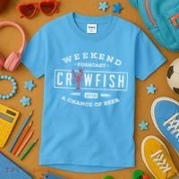 Crawfish Boil Gift Weekend Forecast Cajun And Beer Party Meaningful Gift Kids T-Shirt thumb 3