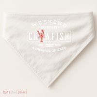 Crawfish Boil Gift Weekend Forecast Cajun And Beer Party Meaningful Gift USA-Made Doggie Bandana thumb 0