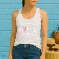 Crawfish Boil Gift Weekend Forecast Cajun And Beer Party Meaningful Gift Women's Tank Top thumb 2