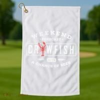 Crawfish Boil Gift Weekend Forecast Cajun And Beer Party Meaningful Gift Golf Towel thumb 1