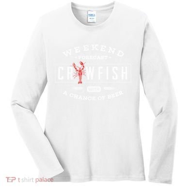 Crawfish Boil Gift Weekend Forecast Cajun And Beer Party Meaningful Gift Women's Long Sleeve Shirt