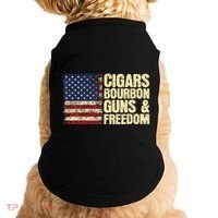 Cigars Bourbon Guns And Freedom American Flag Doggie Tank thumb 0