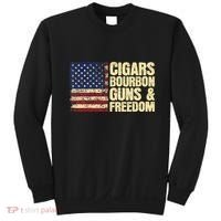 Cigars Bourbon Guns And Freedom American Flag Sweatshirt thumb 0