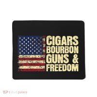 Cigars Bourbon Guns And Freedom American Flag Mousepad thumb 0
