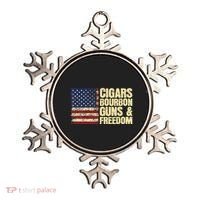 Cigars Bourbon Guns And Freedom American Flag Ornament thumb 0
