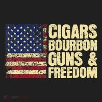 Cigars Bourbon Guns And Freedom American Flag Golf Towel thumb 3