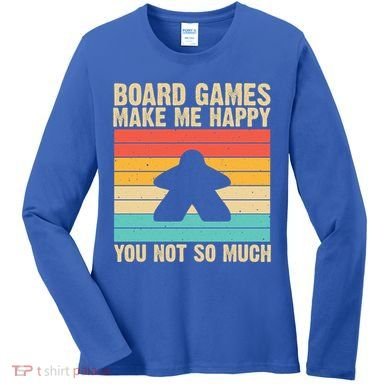Cool Board Games Meeple Gaming Nerd Game Night Cool Gift Women's Long Sleeve Shirt