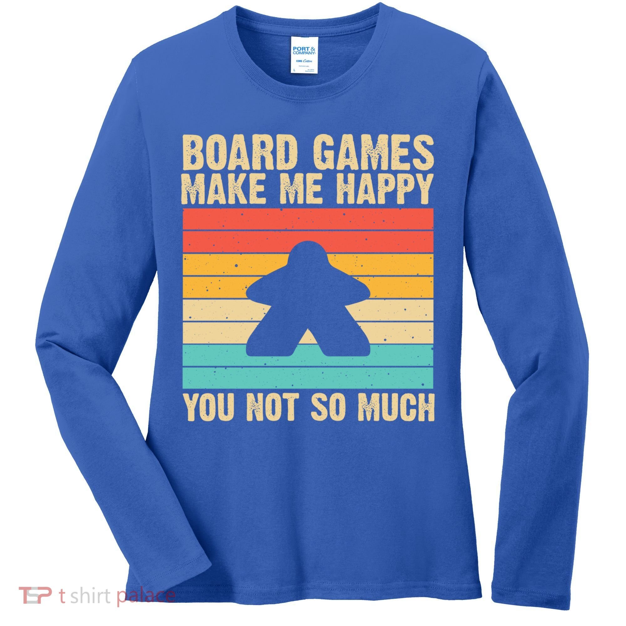 Cool Board Games Meeple Gaming Nerd Game Night Cool Gift Women's Long Sleeve Shirt