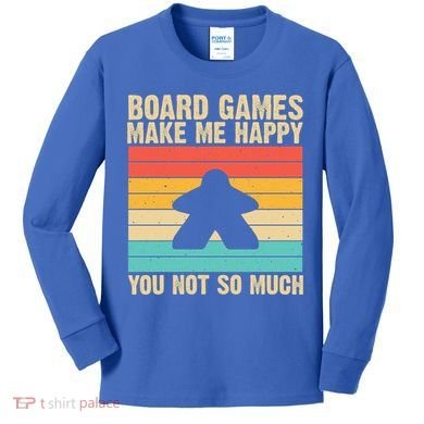Cool Board Games Meeple Gaming Nerd Game Night Cool Gift Kids Long Sleeve Shirt