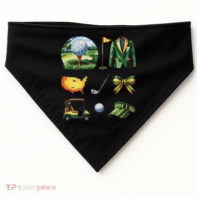 Coquette Bow Golf Tournament Art USA-Made Doggie Bandana