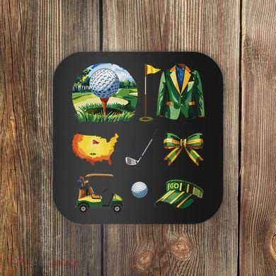 Coquette Bow Golf Tournament Art Coaster