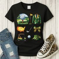 Coquette Bow Golf Tournament Art Women's T-Shirt thumb 3