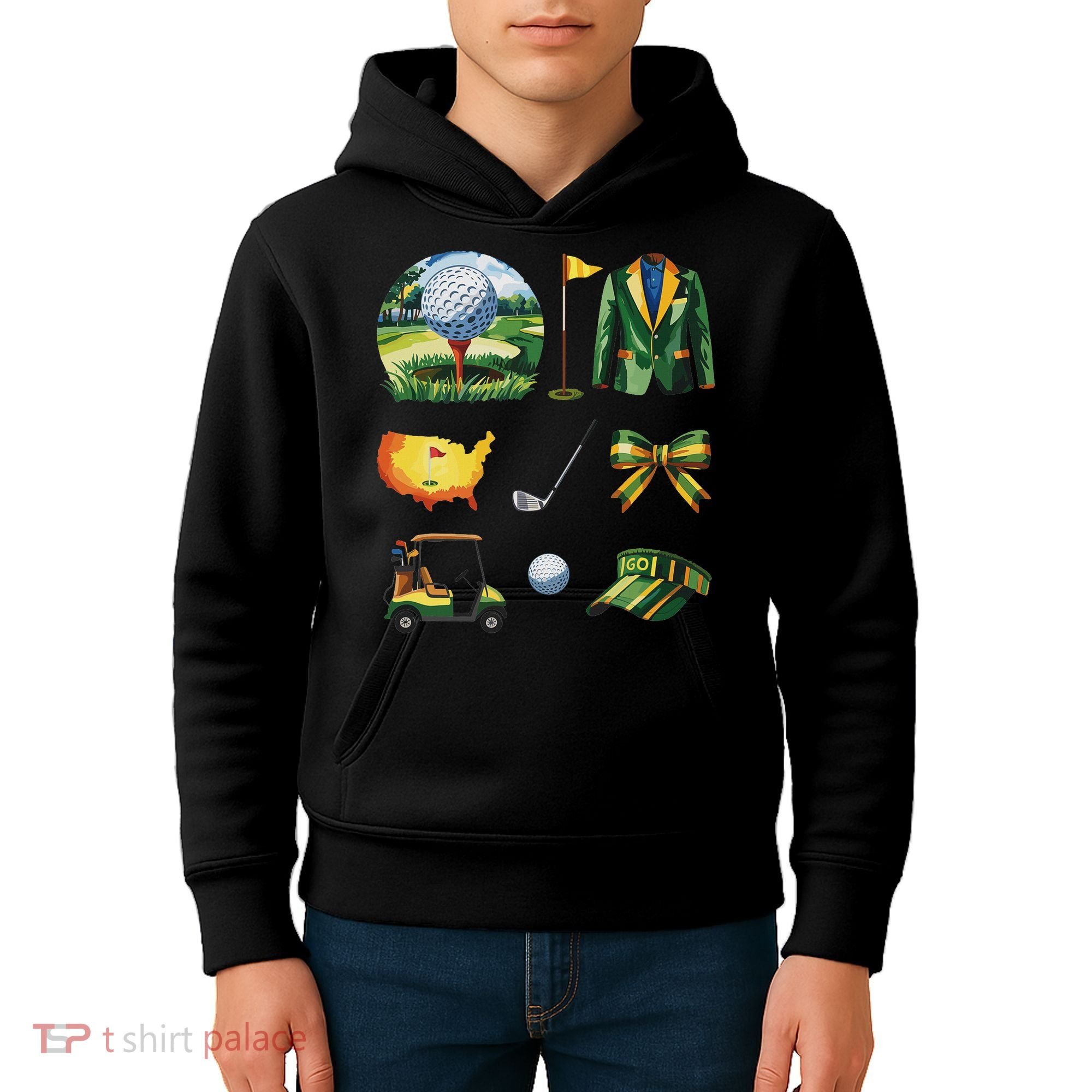 Coquette Bow Golf Tournament Art Kids Hoodie