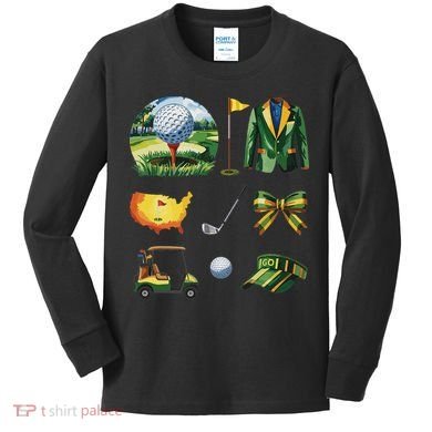 Coquette Bow Golf Tournament Art Kids Long Sleeve Shirt