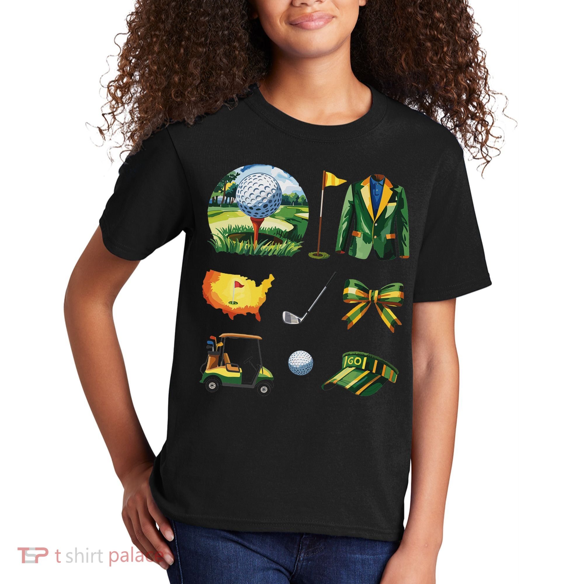 Coquette Bow Golf Tournament Art Kids T-Shirt