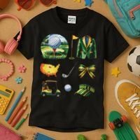 Coquette Bow Golf Tournament Art Kids T-Shirt thumb 3
