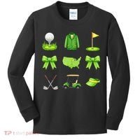 Coquette Bow Golf Tournament For Women Kids Long Sleeve Shirt thumb 0