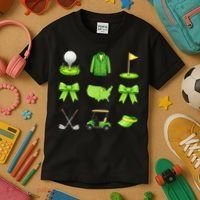 Coquette Bow Golf Tournament For Women Kids T-Shirt thumb 3