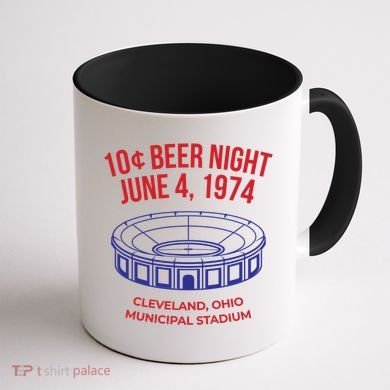 Cleveland Baseball Gift Retro 10 Cent Beer Night Gift Coffee Mug back