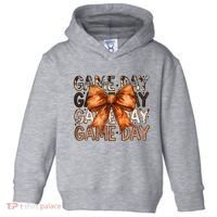 Coquette Bow Game Day American Football Autumn Thanksgiving Toddler Hoodie thumb 0