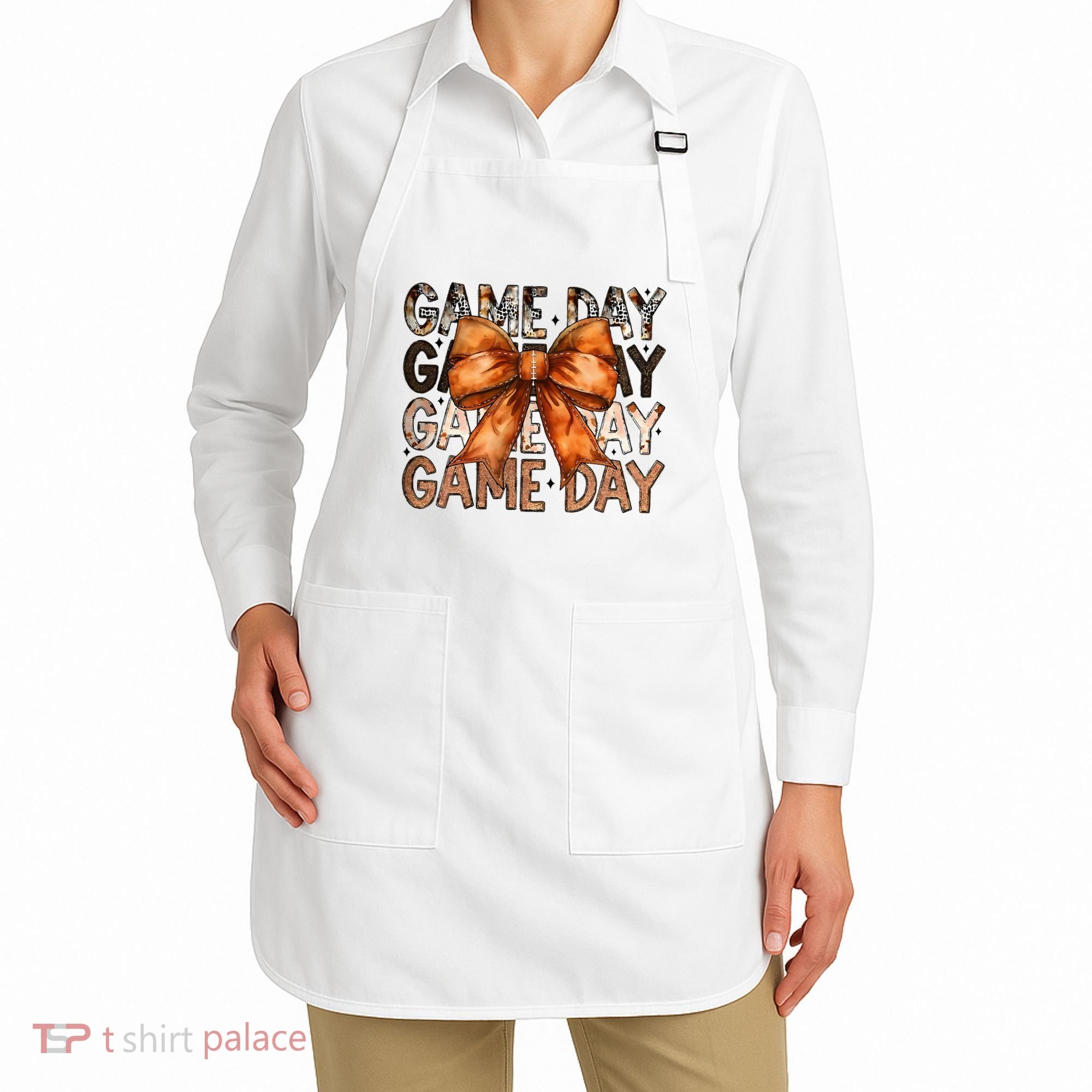Coquette Bow Game Day American Football Autumn Thanksgiving Apron