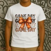 Coquette Bow Game Day American Football Autumn Thanksgiving T-Shirt thumb 3