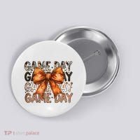 Coquette Bow Game Day American Football Autumn Thanksgiving Button thumb 0