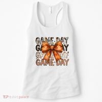 Coquette Bow Game Day American Football Autumn Thanksgiving Women's Tank Top thumb 0