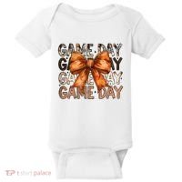 Coquette Bow Game Day American Football Autumn Thanksgiving Baby Bodysuit thumb 0