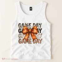 Coquette Bow Game Day American Football Autumn Thanksgiving Tank Top thumb 2
