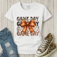 Coquette Bow Game Day American Football Autumn Thanksgiving Women's T-Shirt thumb 3